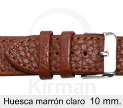 Correa Reloj 10x75/115mm Piel 129127MC Huesca Marrón Clara Hebilla Acero