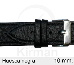 Correa Reloj 10x75/115mm Piel 129127N Huesca Negra Hebilla Acero