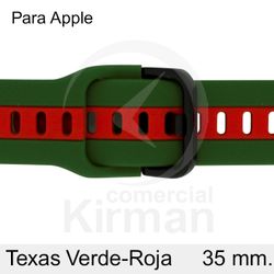Correa Reloj Silicona 35mm 135170/35V-R Smart Apple Texas Verde-Roja Cierre Hebilla