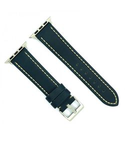 Correa Reloj Apple Watch Diloy Piel Azul Oscuro 38mm C. Adaptador Acero Plateado AW377.05CC.38