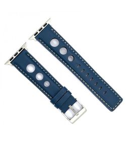 Correa Reloj Apple Watch Diloy Piel Azul Oscuro 41mm C. Adaptador Acero Plateado AWP355.05CC.41