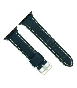 Correa Reloj Apple Watch Diloy Piel Azul Oscuro 42mm C. Adaptador Acero Negro AW377.05FN.42