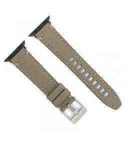Correa Reloj Apple Watch Diloy Piel Gris 38mm C. Adaptador Acero Negro AW414.07FN.38
