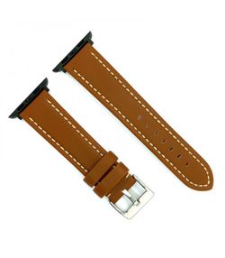 Correa Reloj Apple Watch Diloy Piel Marrón Claro 44mm C. Adaptador Acero Negro AW377.03FN.44