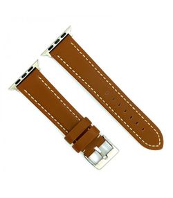 Correa Reloj Apple Watch Diloy Piel Marrón Claro 45mm C. Adaptador Acero Plateado AW377.03CC.45