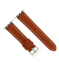 Correa Reloj Apple Watch Diloy Piel Marrón Medio 49mm C. Adaptador Acero Plateado AW377.08CC.49
