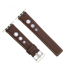 Correa Reloj Apple Watch Diloy Piel Marrón Oscuro 38mm C. Adaptador Acero Plateado AWP355.02CC.38