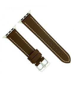 Correa Reloj Apple Watch Diloy Piel Marrón Oscuro 44mm C. Adaptador Acero Plateado AW377.02CC.44