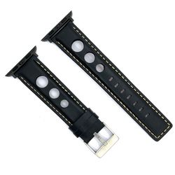 Correa Reloj Apple Watch Diloy Piel Negra 42mm C. Adaptador Acero Negro AWP355.01FN.42