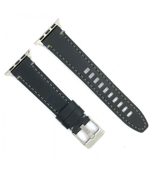 Correa Reloj Apple Watch Diloy Piel Negra 42mm C. Adaptador Acero Plateado AW414.01CC.42