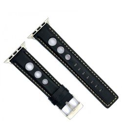 Correa Reloj Apple Watch Diloy Piel Negra 42mm C. Adaptador Acero Plateado AWP355.01CC.42