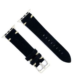 Correa Reloj Apple Watch Diloy Piel Negra 44mm C. Adaptador Acero Plateado AW417.01CC.44