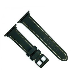 Correa Reloj Apple Watch Diloy Piel Negra 49mm C. Adaptador Acero Negro AW377.01FN.49