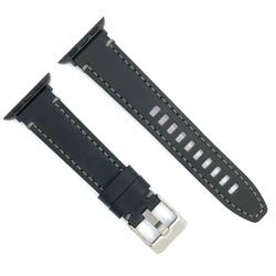 Correa Reloj Apple Watch Diloy Piel Negra 49mm C. Adaptador Acero Negro AW414.01FN.49