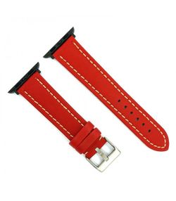 Correa Reloj Apple Watch Diloy Piel Roja 42mm C. Adaptador Acero Negro AW377.06FN.42