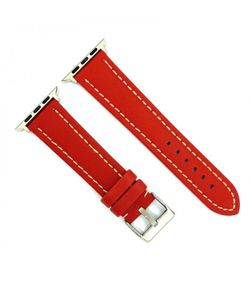 Correa Reloj Apple Watch Diloy Piel Roja 49mm C. Adaptador Acero Plateado AW377.06CC.49