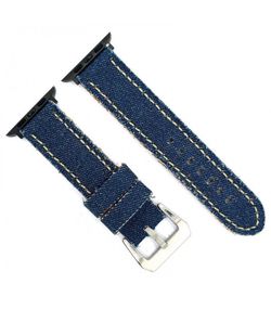 Correa Reloj Apple Watch Diloy Tela Vaquera Azul Claro 45mm C. Adaptador Acero Negro AW390.16FN.45