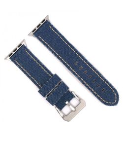 Correa Reloj Apple Watch Diloy Tela Vaquera Azul Claro 49mm C. Adaptador Acero Plateado AW390.16CC.49