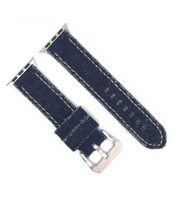 Correa Reloj Apple Watch Diloy Tela Vaquera Azul Oscuro 44mm C. Adaptador Acero Plateado AW390.05CC.44