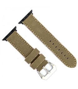 Correa Reloj Apple Watch Diloy Tela Vaquera Verde oliva 45mm C. Adaptador Acero Negro AW390.27FN.45