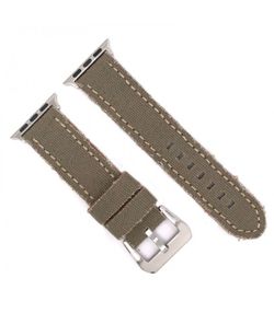 Correa Reloj Apple Watch Diloy Tela Vaquera Verde oliva 49mm C. Adaptador Acero Plateado AW390.27CC.49