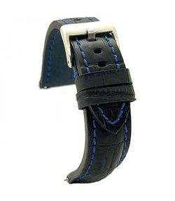 Correa Reloj Diloy Piel Negra Bicolor Azul 20mm CP000395.52.20