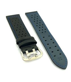 Correa Reloj Diloy Piel Negra Bicolor Azul 22mm CP000380.52.22