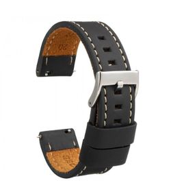 Correa Reloj Diloy Piel Negra Bicolor Blanca 18mm CP000384.58.18