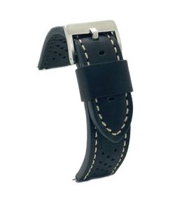 Correa Reloj Diloy Piel Negra Bicolor Blanco 18mm CP000398.58.18