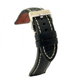 Correa Reloj Diloy Piel Negra Bicolor Blanco 22mm CP000395.58.22