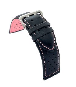 Correa Reloj Diloy Piel Negra Bicolor Rosa 18mm CP000380.73.18