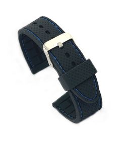 Correa Reloj Diloy Silicón Negro Bicolor Azul 22mm CS0SBR22.52.22