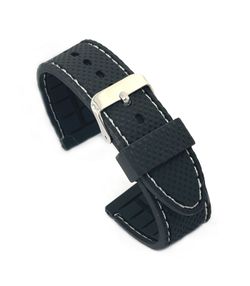 Correa Reloj Diloy Silicón Negro Bicolor Blanco 20mm CS0SBR22.58.20