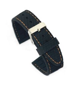 Correa Reloj Diloy Silicón Negro Bicolor Naranja 18mm CS0SBR22.56.18