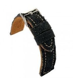 Correa Reloj Diloy Tela Denim-Piel Negra 22mm CP000389.01.22