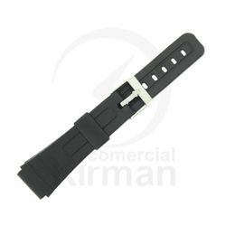 Correa Reloj Goma 18mm 135050 Negra Pu Cierre Hebilla