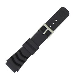 Correa Reloj Goma 22mm 135173/22 Negra PU Tipo Seiko Cierre Hebilla