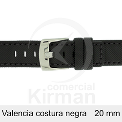 Correa Reloj Neopreno 20mm 134142N-N Negro Costura Negra Valencia