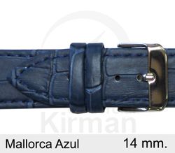 Correa Reloj Piel 14x75/115mm 131123A Mallorca Azul Cierre Hebilla Acero