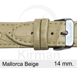 Correa Reloj Piel 14x75/115mm 131123BE Mallorca Beige Cierre Hebilla Acero