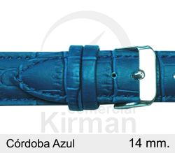 Correa Reloj Piel 14x80/120mm 131115A Córdoba Azul Cierre Hebilla Acero