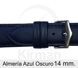 Correa Reloj Piel 14x90/130mm 4021614 Almería Azul Oscuro Cierre Hebilla Acero