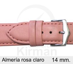 Correa Reloj Piel 14x90/130mm 4021914 Almería Rosa Cierre Hebilla Acero