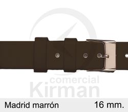 Correa Reloj Piel 16x75/115mm 132122M Madrid Marrón Cierre Hebilla Acero