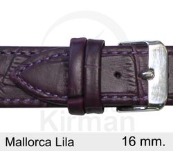 Correa Reloj Piel 16x75/115mm 132123L Mallorca Lila Cierre Hebilla Acero