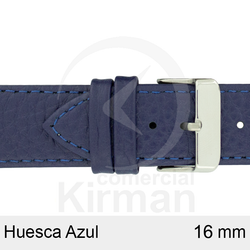 Correa Reloj Piel 16x75/115mm 132127A Huesca Azul Cierre Hebilla Acero