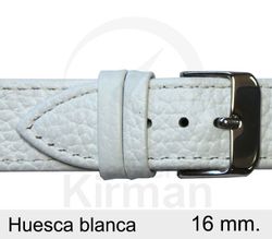 Correa Reloj Piel 16x75/115mm 132127B Huesca Blanca Cierre Hebilla Acero