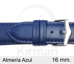 Correa Reloj Piel 16x90/130mm 4020516 Almería Azul Cierre Hebilla Acero