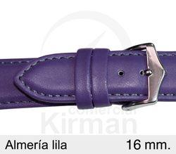 Correa Reloj Piel 16x90/130mm 4021016 Almería Lila Cierre Hebilla Acero