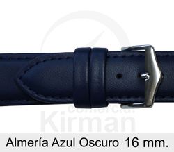 Correa Reloj Piel 16x90/130mm 4021616 Almería Azul Oscuro Cierre Hebilla Acero